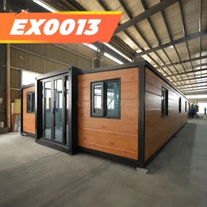 【EX0013】40ft House | Stylish Wood-Pattern Exterior & Spacious Interior